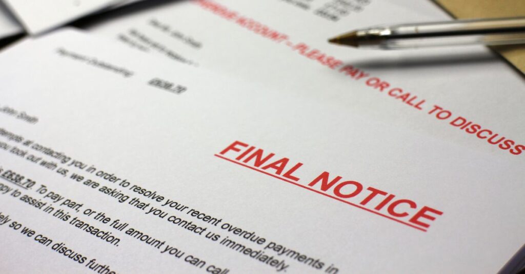 Final Notice. Moving Onto Debt Collection Through Legal Proceedings